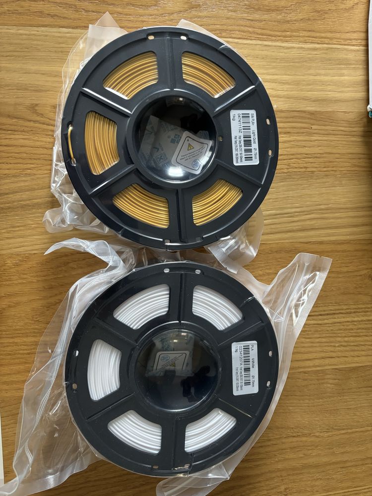 Filament pla i pla silk bialy zloty