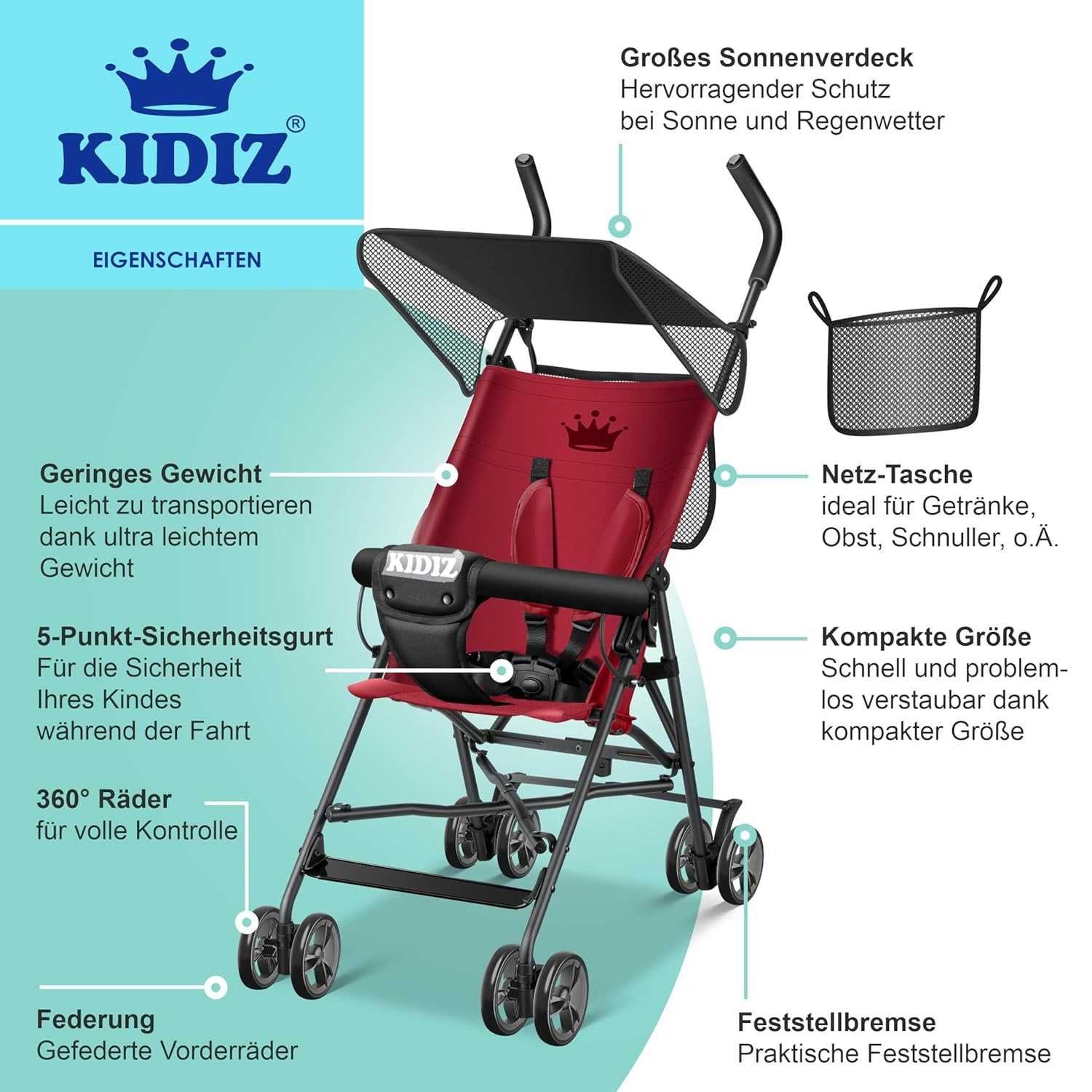 Wózek dziecięcy City Buggy/sportowy/ spacerówka/KIDIZ /koła 360 !4469!