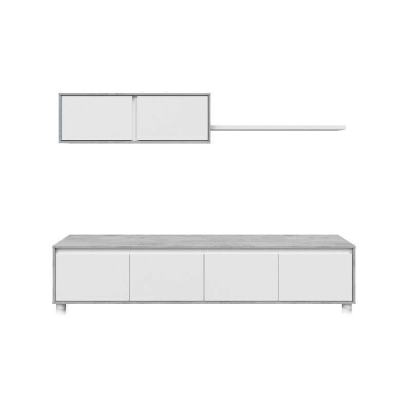 movel tv branco com cinza completo
