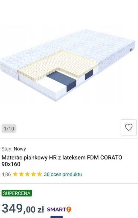 Materac 160x90x11