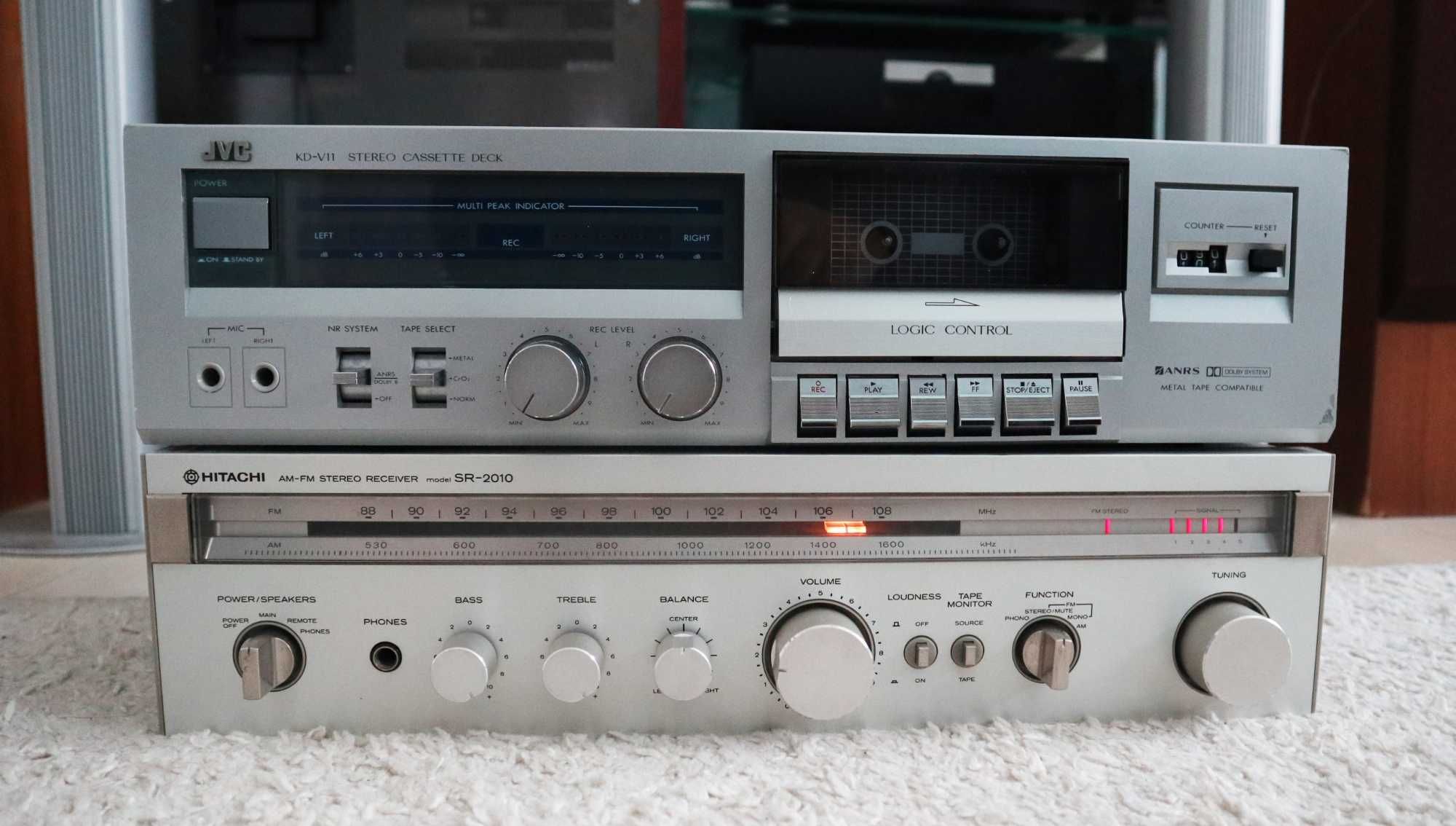 Усилитель тюнер HITACHI SR-2010 кассетник винил JVC