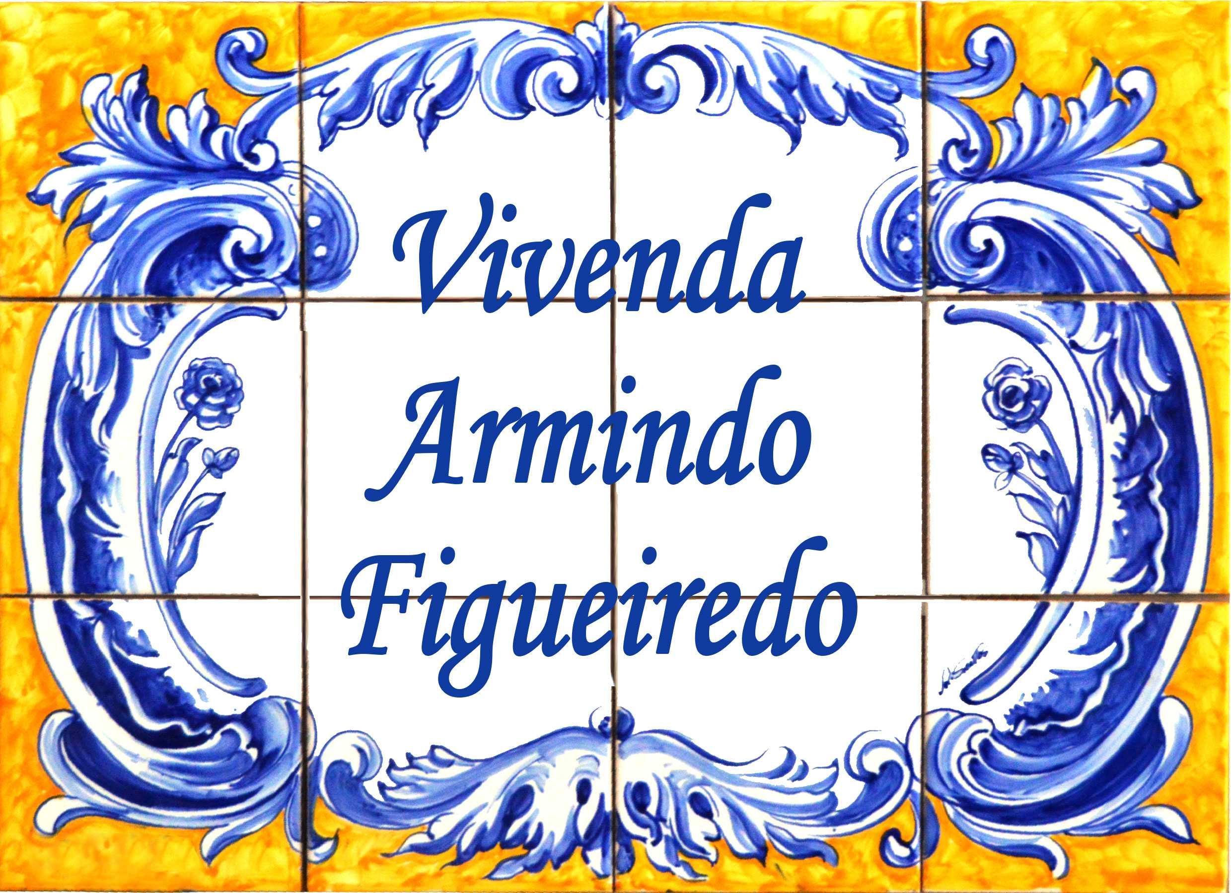 Painel de decoração em azulejos pintados à mão com 60 X 45 cm