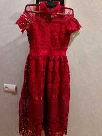 Paccio Ажурна сукня, плаття, бордо, розмір S