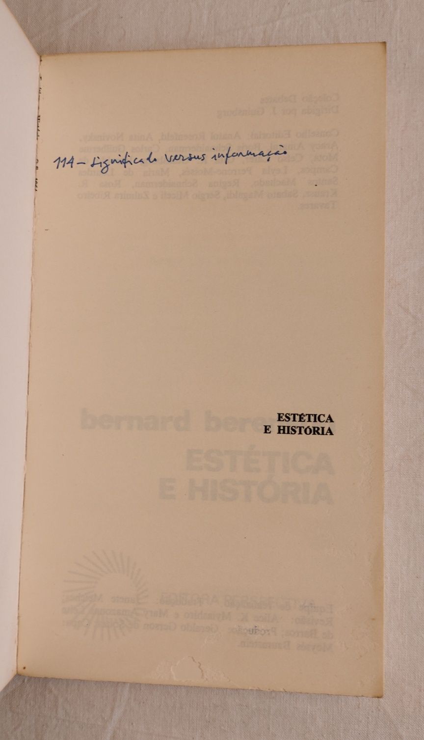 Estética e história , Bernard Berenson