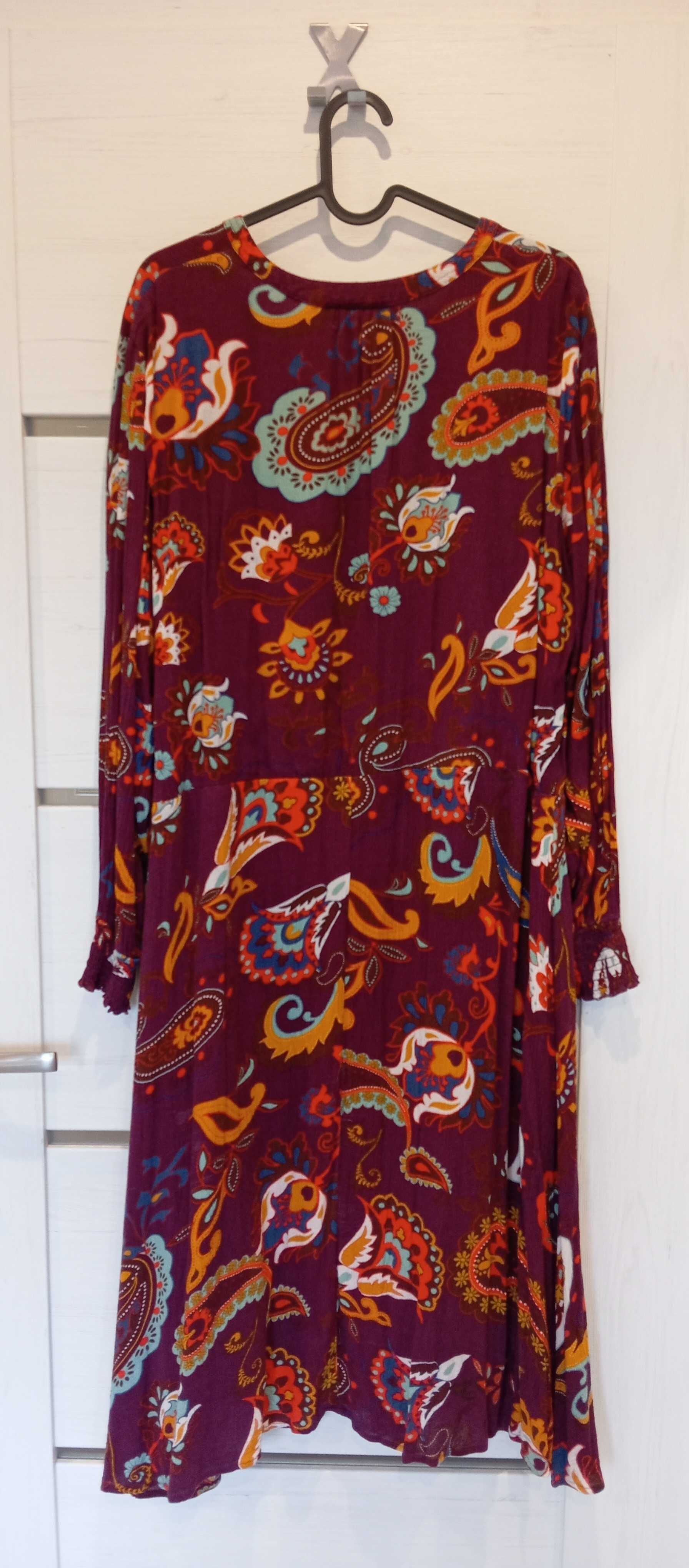 Sukienka w kwiaty 44 XXL Bonprix