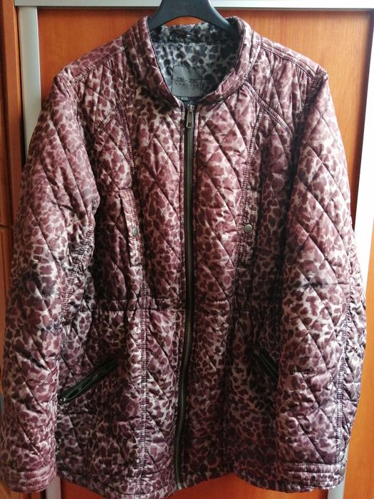 Ładna duża Kurtka pikowana w panterkę L stan idealny