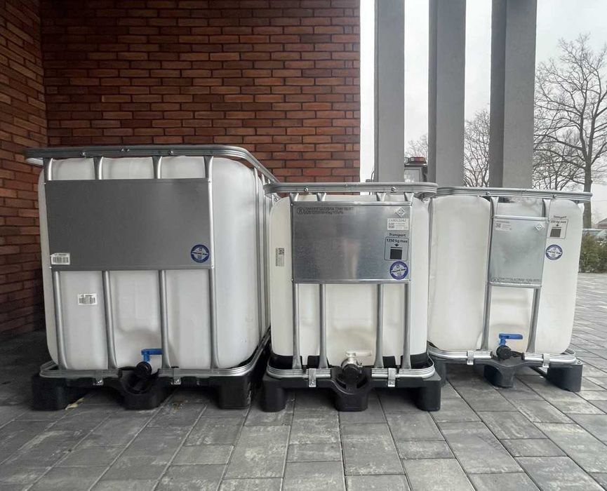 Zbiorniki ibc, paletopojemniki na wodę pitną nowe 1000L, 600L, 300L
