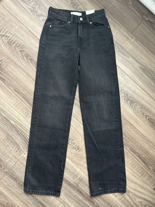 Джинси чорні жіночі зара zara прямі вільного крою 40 42