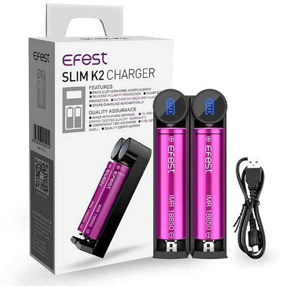 Inteligentna ładowarka Efest SLIM K2 do baterii, akumulatorów