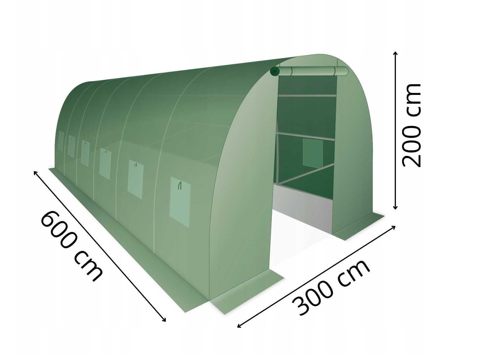 Duży tunel foliowy 6x3x2m 18m2 tunel ogrodowy szklarnia na warzywa