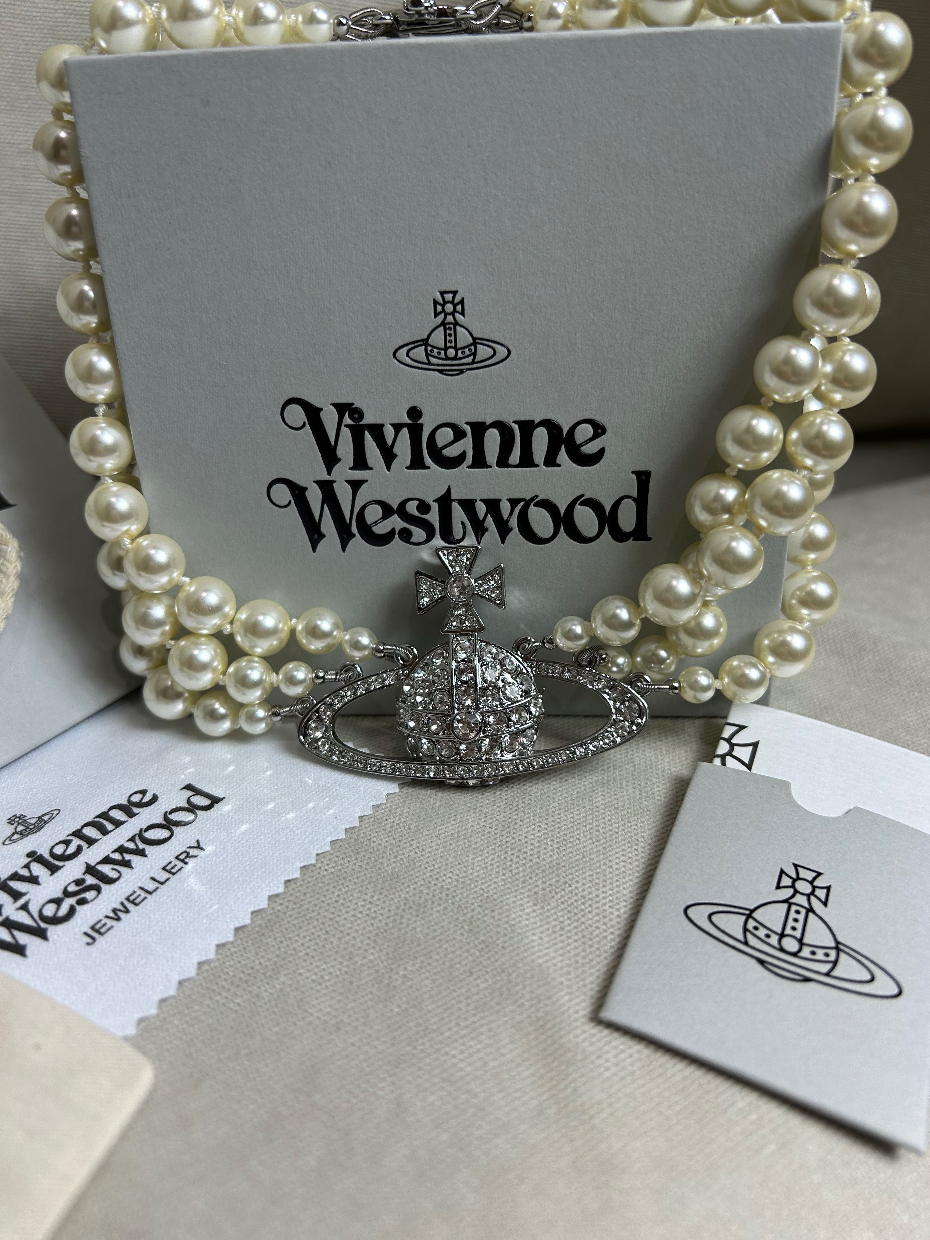 Vivienne Westwood Triple Pearl Necklace оригинал ожерелье бусы