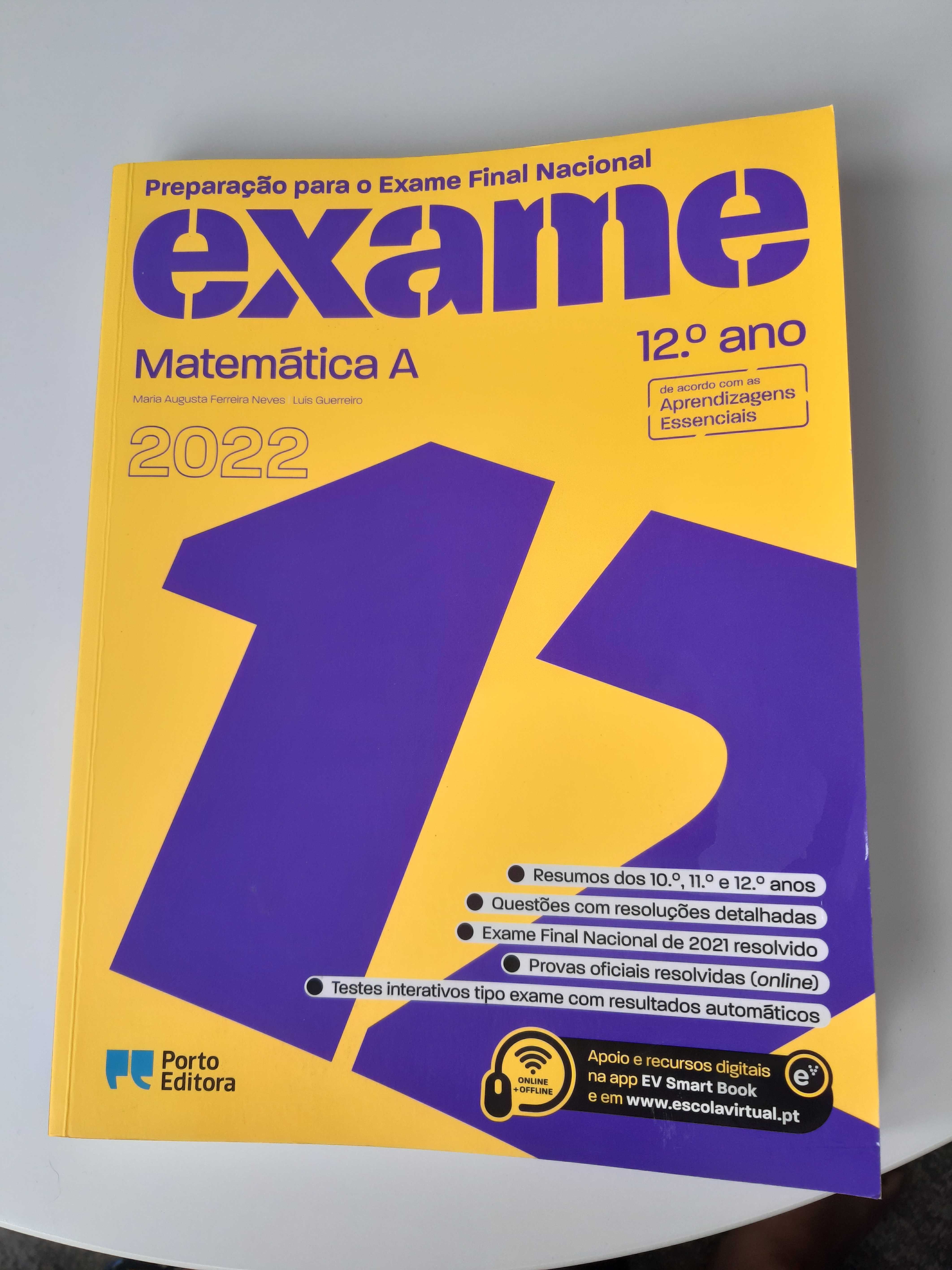 Livro preparação para exame Matemática A 2022