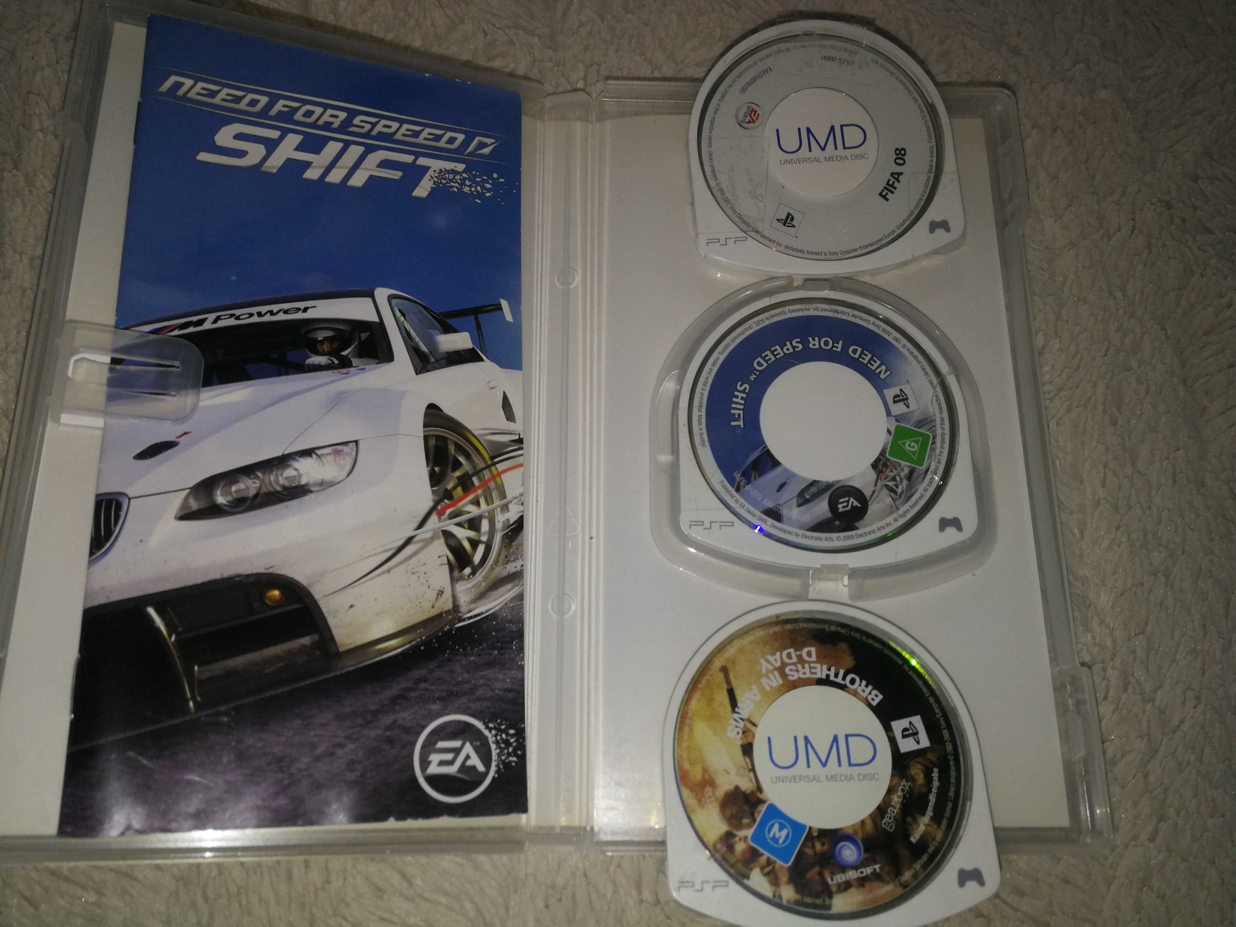 PSP 3 Gry Need For Speed Shift, Fifa 08, Brothers In Arms D-Day