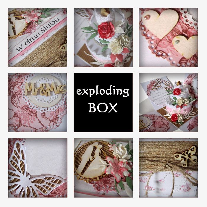 Exploding Box Handmade scrapbooking ślubny ślub wesele prezent