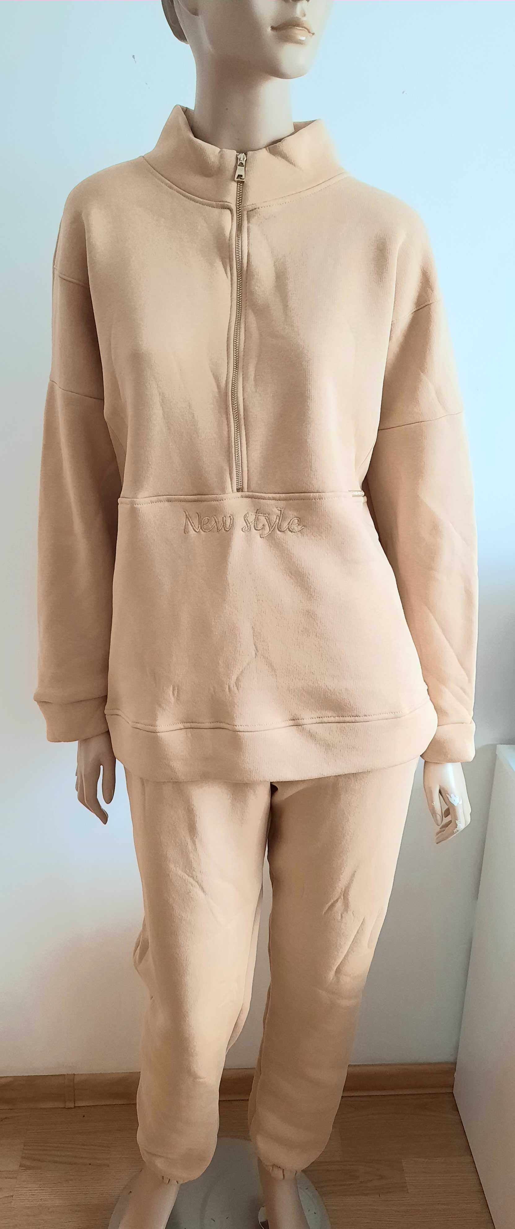 Damski ocieplany komplet dresowy plus size