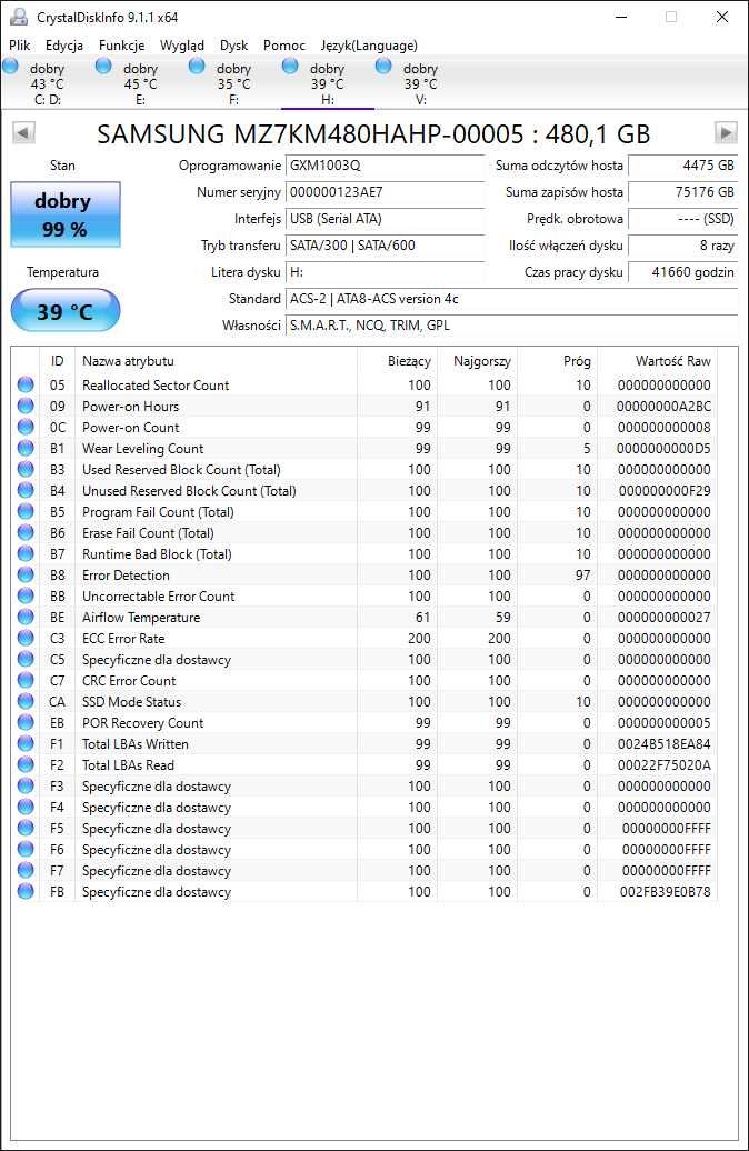 Dysk SSD Samsung 480GB 2.5 SATA 6G - ultraszybki i ultra wytrzymały