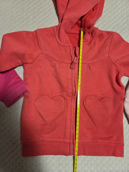 Zestaw 3 szt. bluz z kapturem 6-9m (68 - 74 cm) dziewczęce.