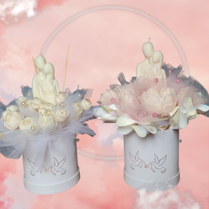 Flowerbox że świeczkami sojowymi