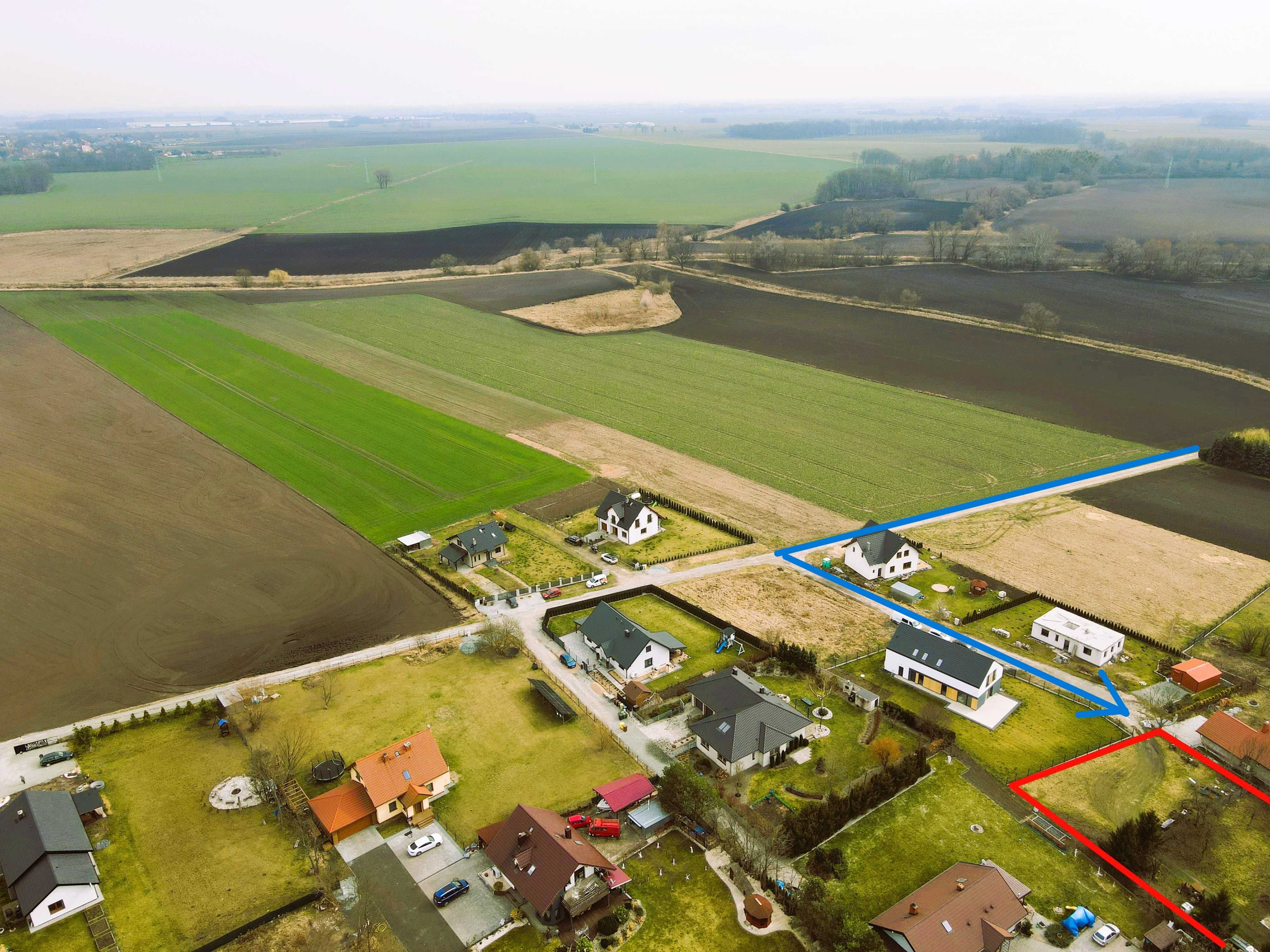 Działka budowlana w Galowicach koło Żórawiny 8 ar.