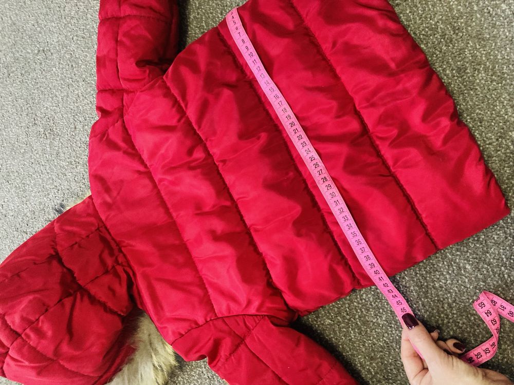 Зимняя курточка комбинезон красный с мехом на мальчика 3 4 года