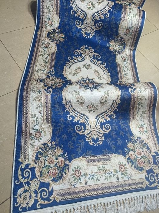 Dywan chodnik 300x80 turecki ,antyposlizg KWIATY chaber/krem