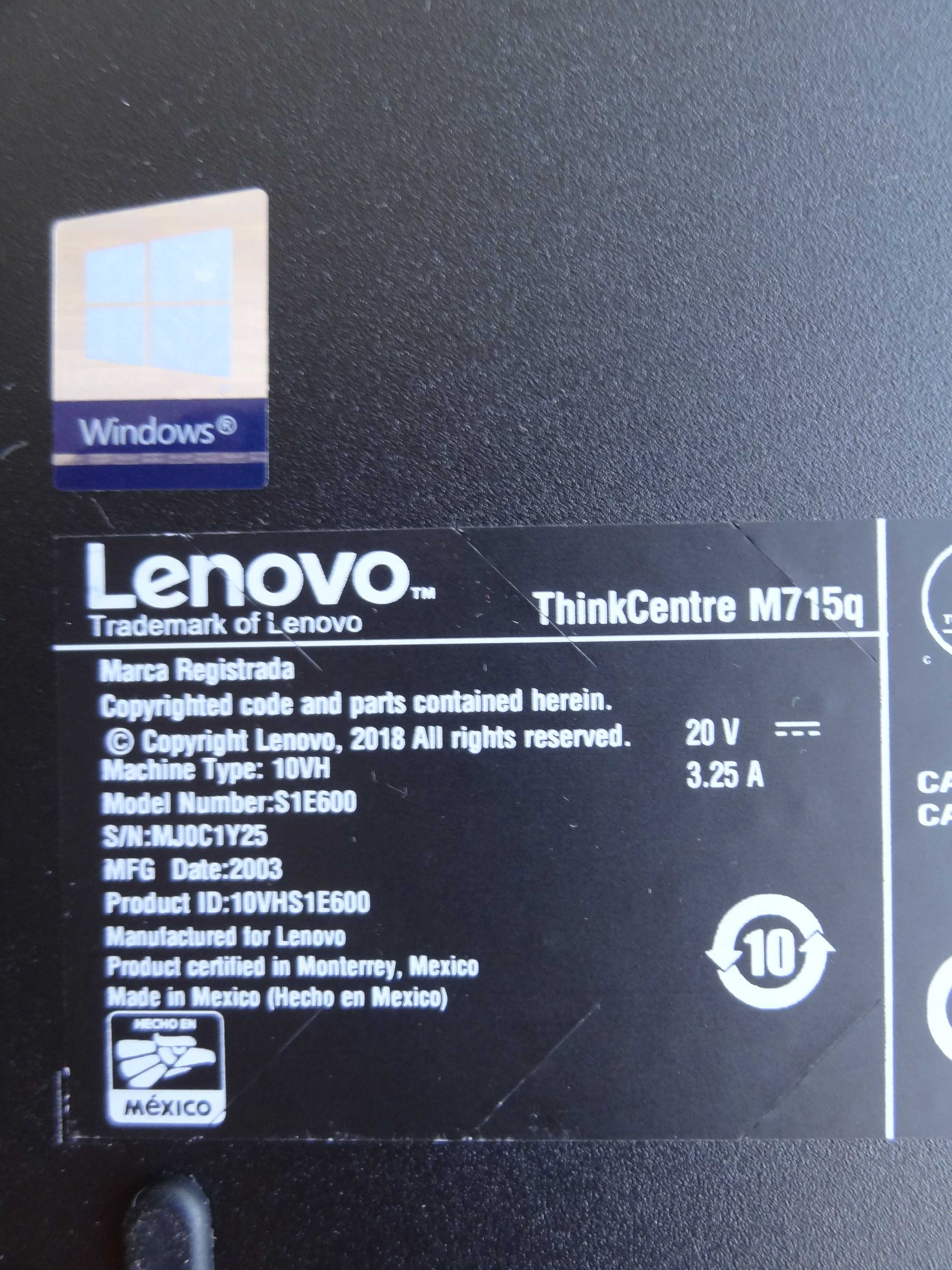 Lenovo M715q ThinkCentre Мини ПК A10-9700E 10 core M.2 + 2,5" Win 11