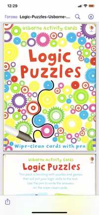 Usborne карточки Logic Puzzles
