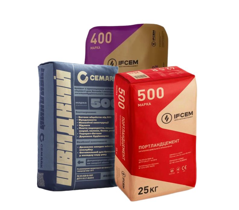 Цемент Ивано-Франковск ПЦ М-500,400. Цемарк Cemark М500Р Швидкий 25кг.