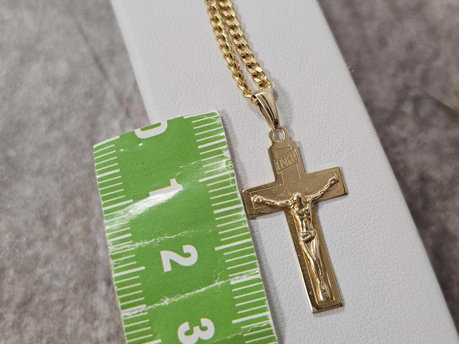 Piękny Złoty Łańcuszek z zawieszką próba 585 DŁ.45CM Waga: 4,29G