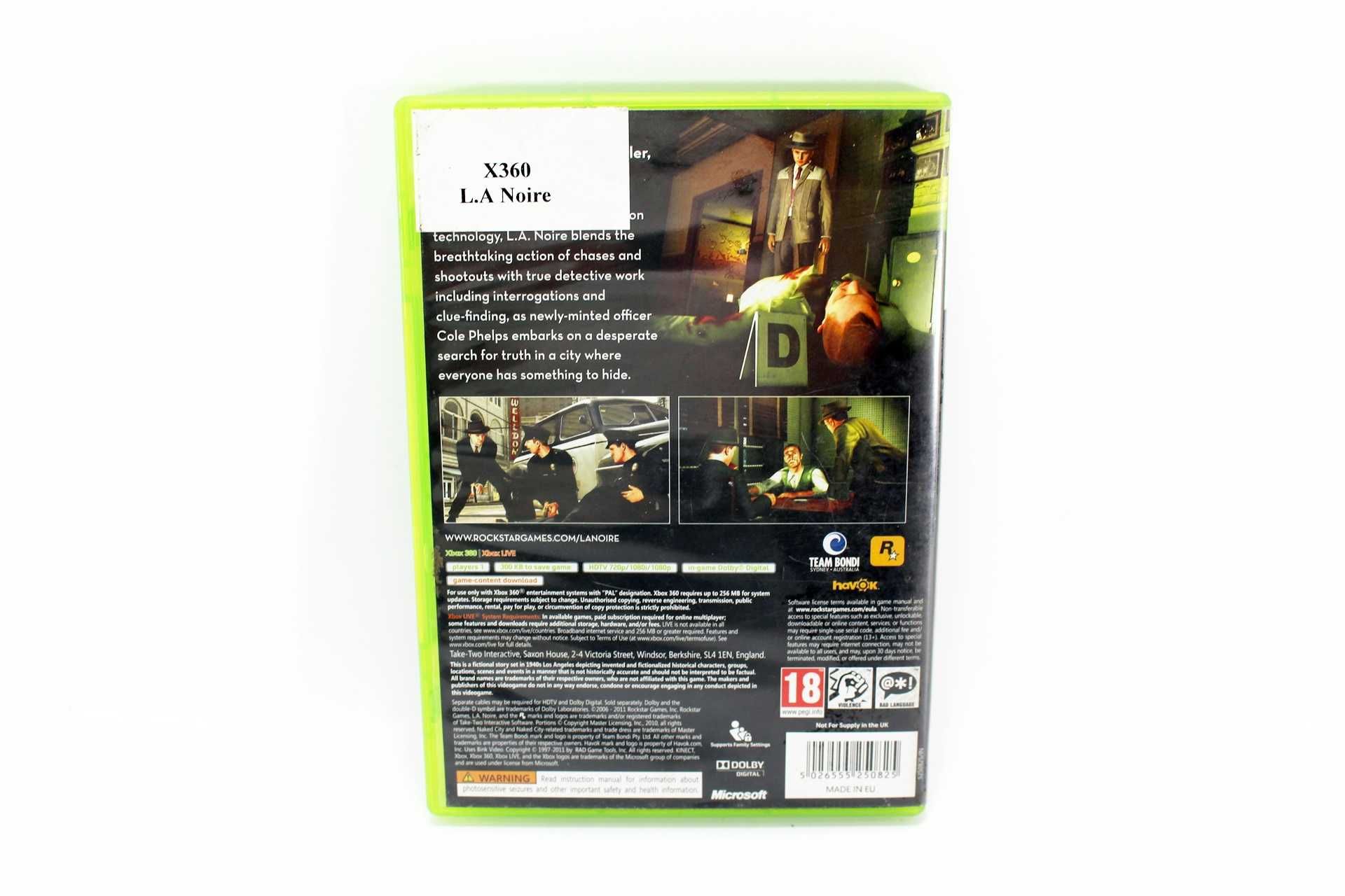 Gra na konsolę 360 L.A. NOIRE