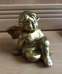 Aniołek ceramiczny złoty figurka ozdoba