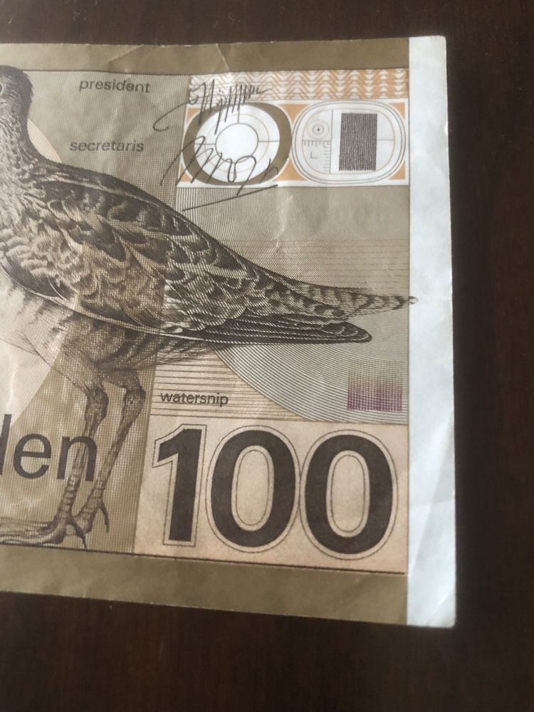 Nota de 100 forins holandesa em bom estado