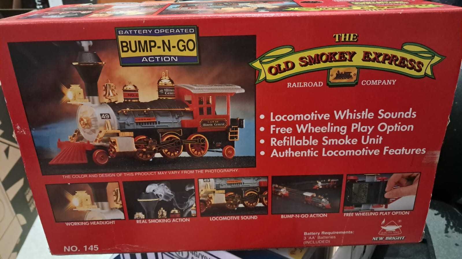 Locomotiva Antiga Old Smokey Express - New Bright - Anos 90