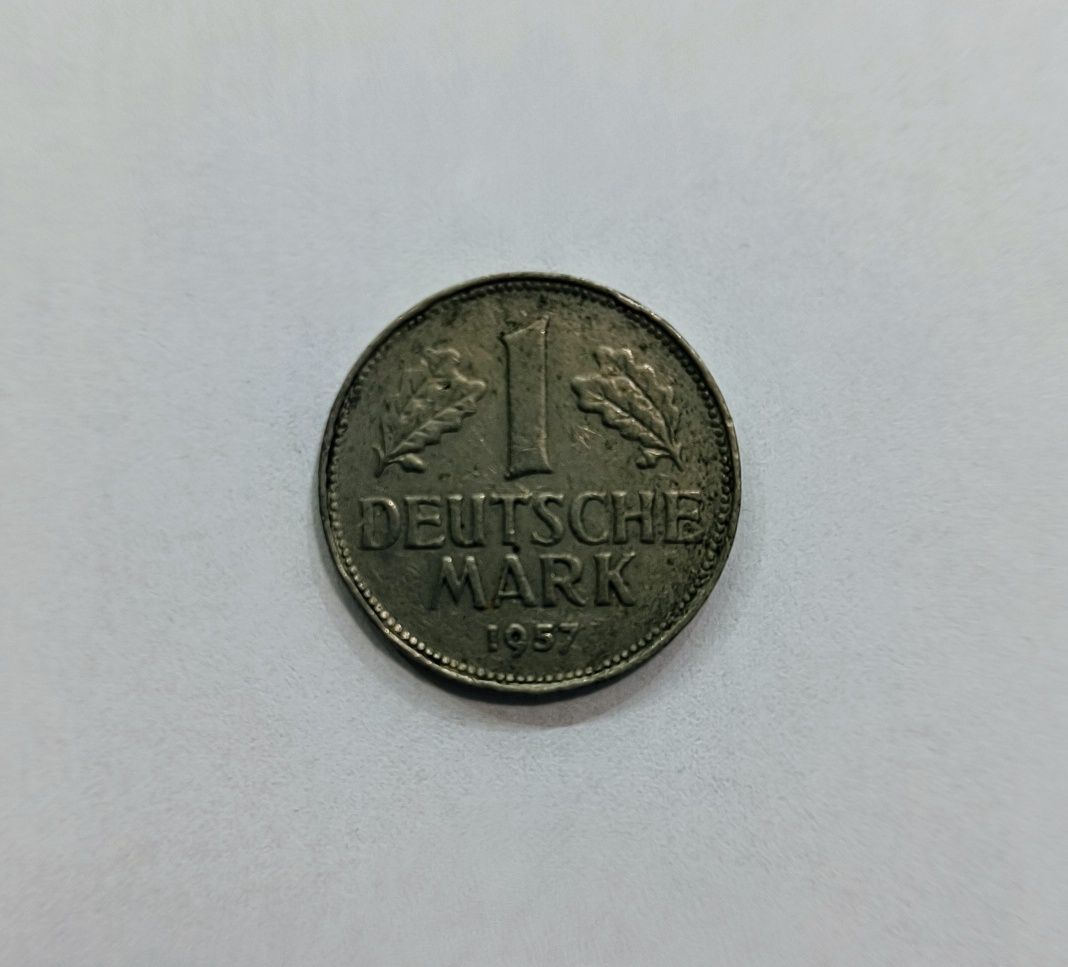 1 DM marka niemiecka 1957 mennica Karlsruhe