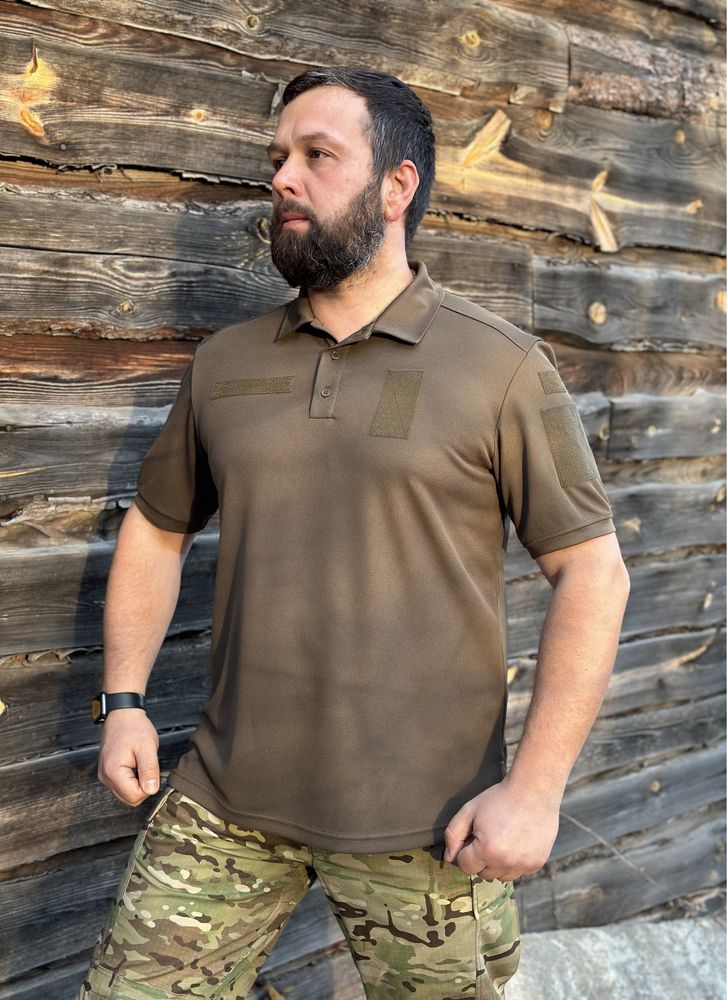 Тактична футболка поло олива, статутна військова ЗСУ
