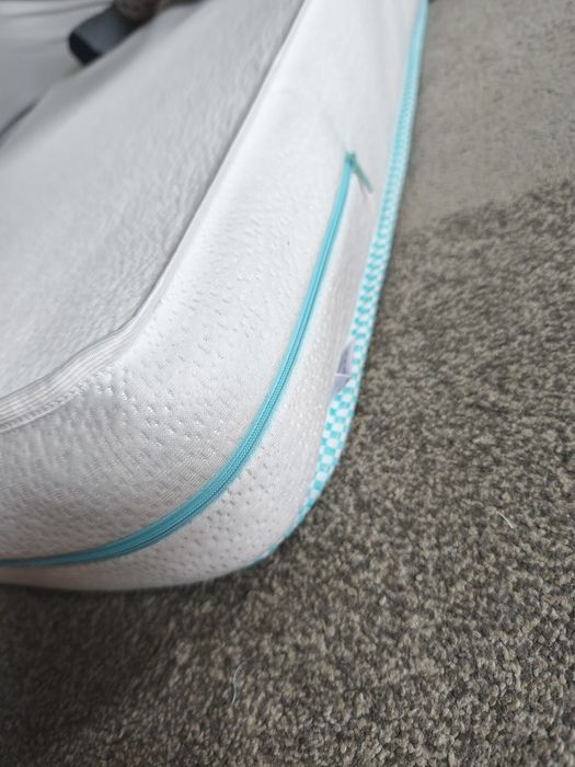 Łóżeczko niemowlęce dziecięce drewniane 120x60 dąb sonoma białe