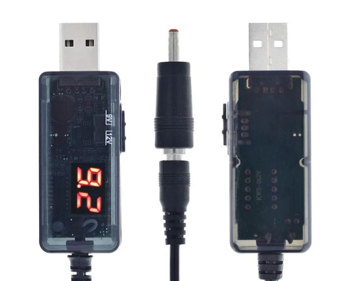 Кабель для підключення роутера до повербанка з вибором 9v чи 12v