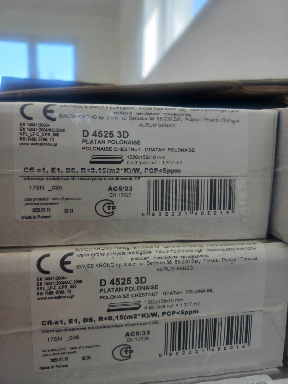 Panele podłogowe AC5 10mm Swiss Krosno D4525 3D Platan Polonaise 48,7m