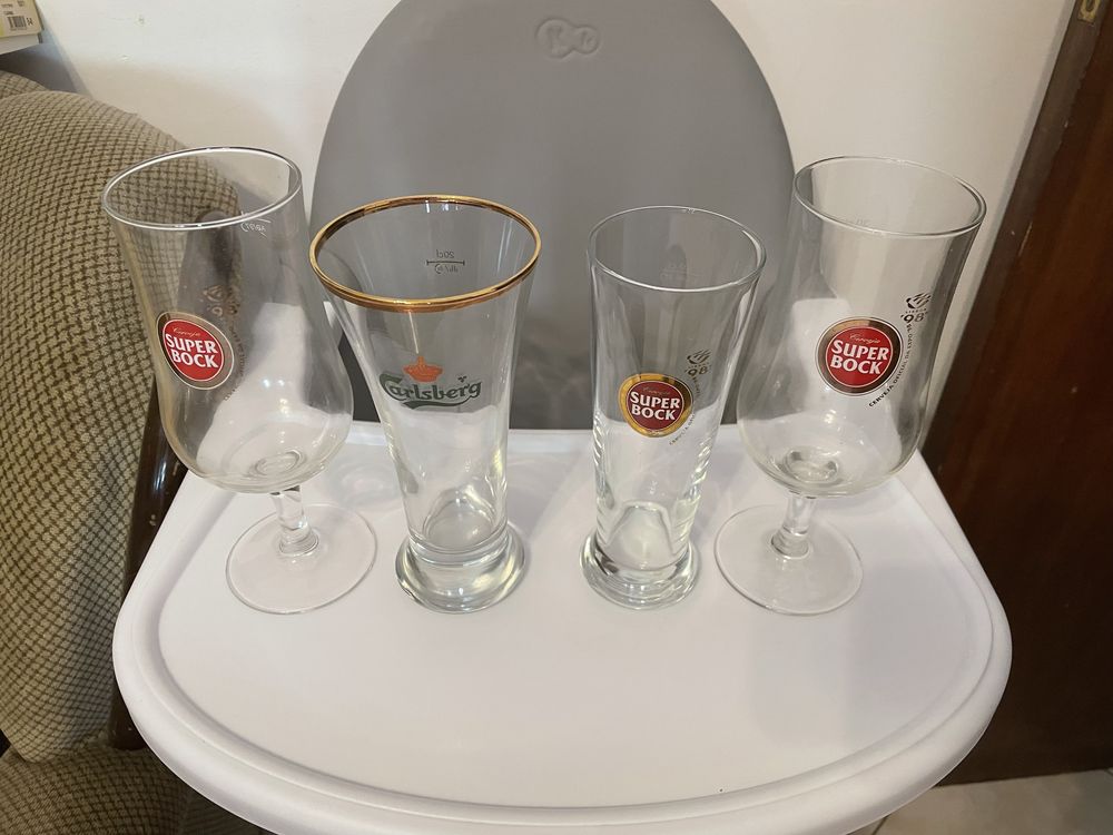 Copos e tulipas da Super Bock Expo 98 /Copo da Carlsberg com debrum