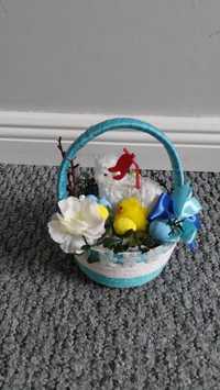 Koszyk Koszyczek Wielkanocny dla dziecka, gotowy z ozdobami