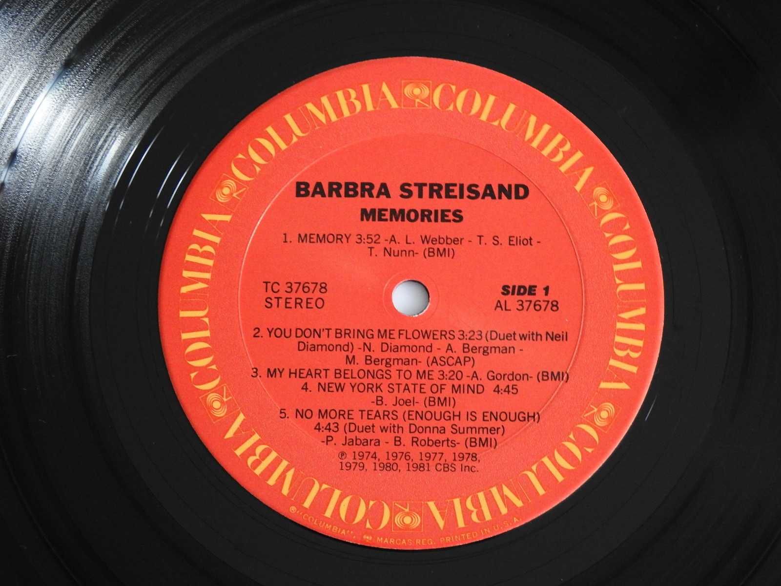 Barbra Streisand Memories LP USA 1981 пластинка оригинал EX в плёнке