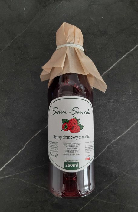 Syrop malinowy 250 gram, domowy