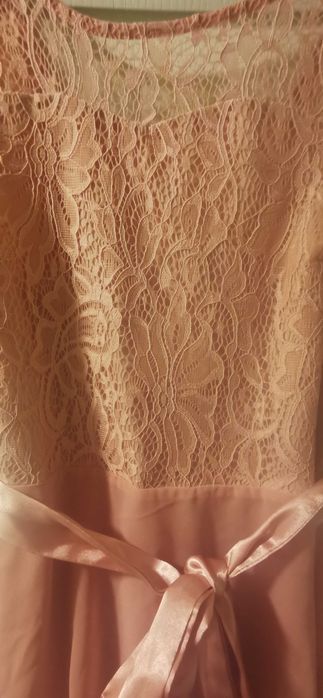 Sukienka asymetryczna pudrowy róż rozm. L