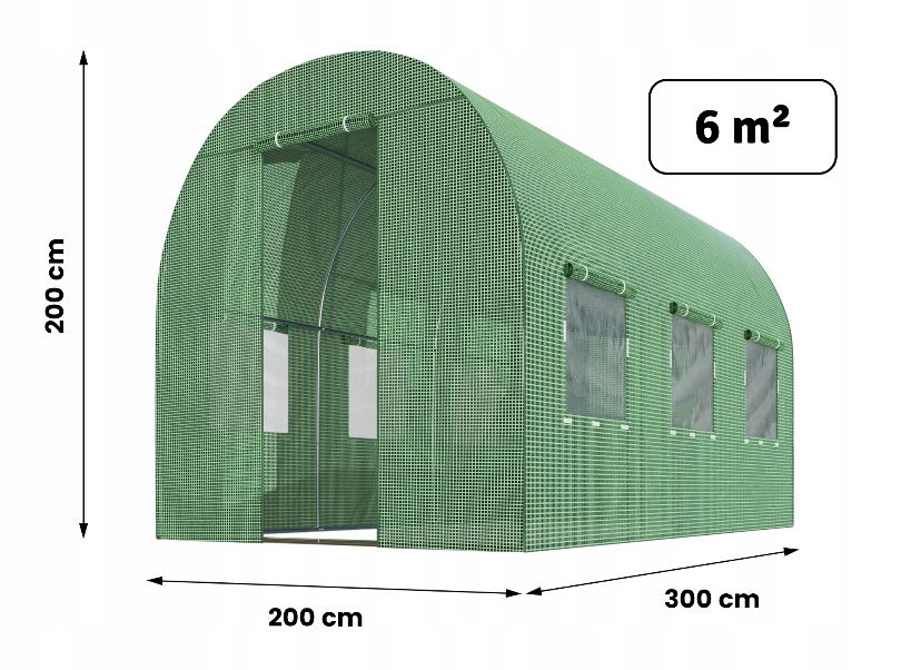 Tunel foliowy ogrodowy 300x200 3x2 szklarnia zestaw
