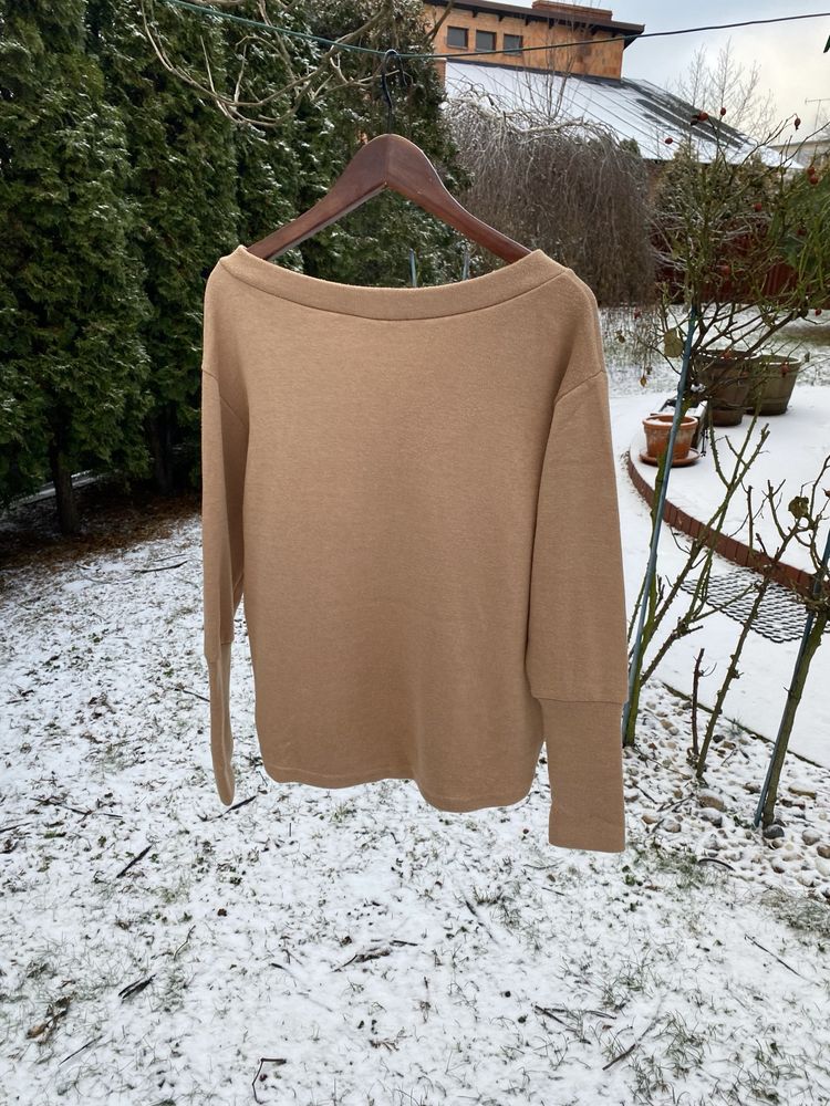 Nowy sweter beż/nude/ taupe 100% wiskoza/ polska marka Angell onsize
