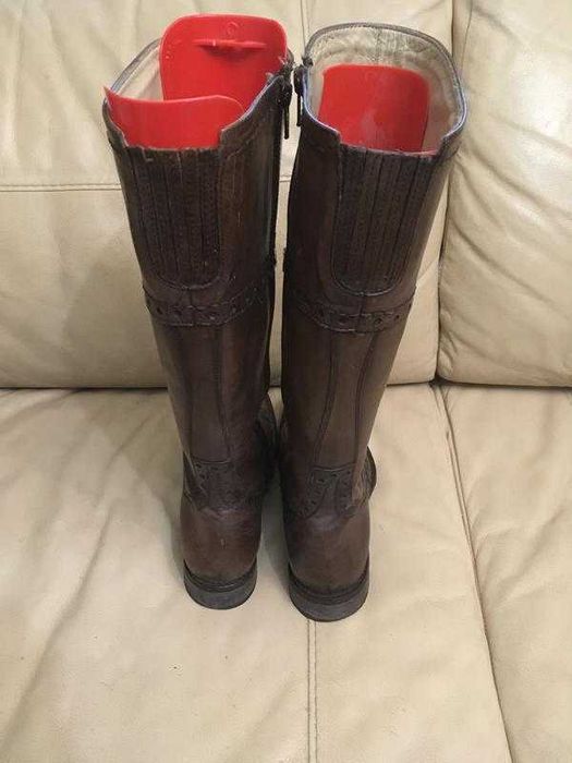 Італійські шкіряни чоботи оксфорди  коричневі VERO CUOIO