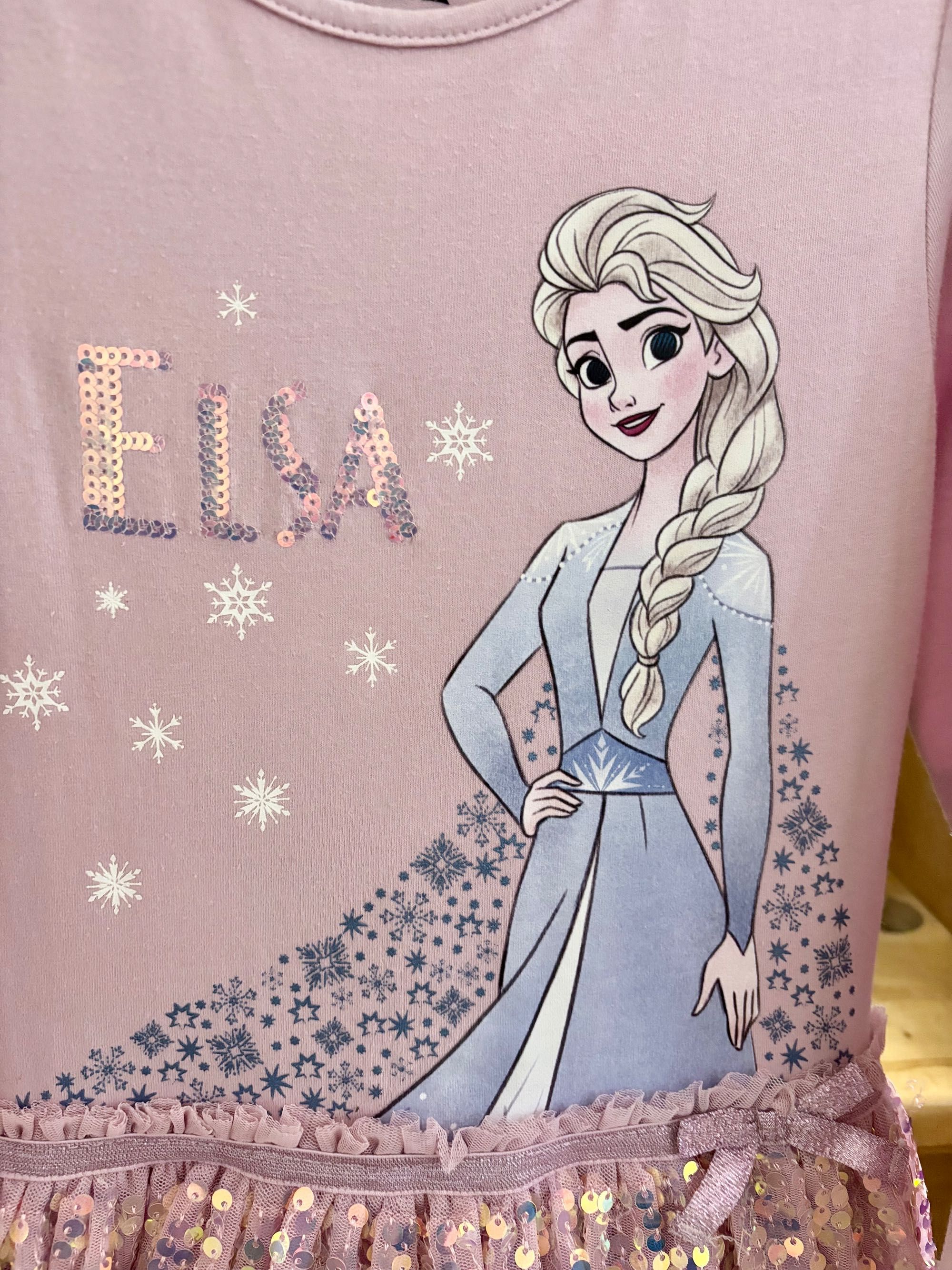 Elza, Elsa, Frozen, Kraina Lodu CEKINY sukienka 116