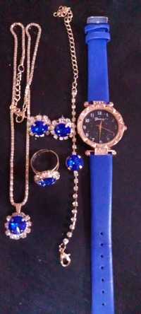 6 szt. Zestaw damskie zegarek i biżuteria