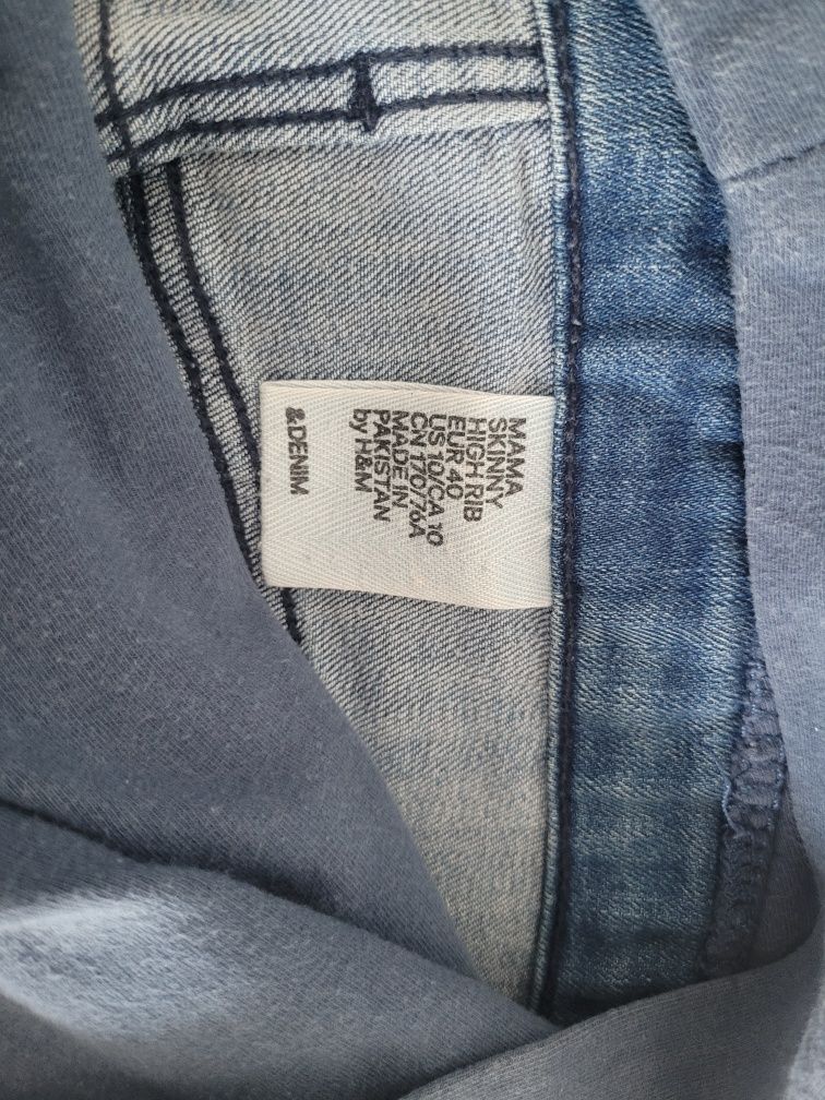 Spodnie ciążowe, jeansy, H&M, roz. 40, ciemnoniebieskie