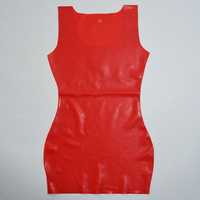 908/ Nowa czerwona sukienka lateks latex 0,4 mm bez zamka M